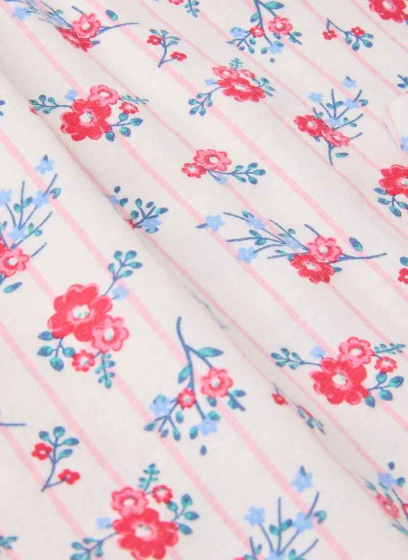 Matalan Girls Cream Floral Pyjama Set